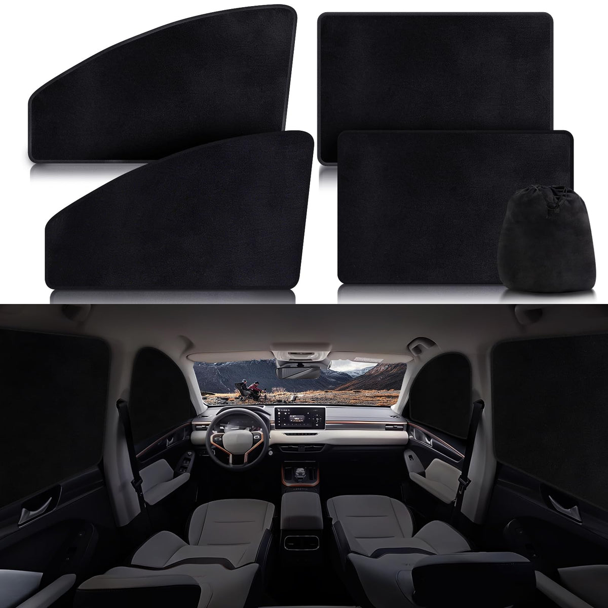 ZATOOTO Magnetic Car Window Shades 4PCS, Car Window Covers Ultimate Privacy