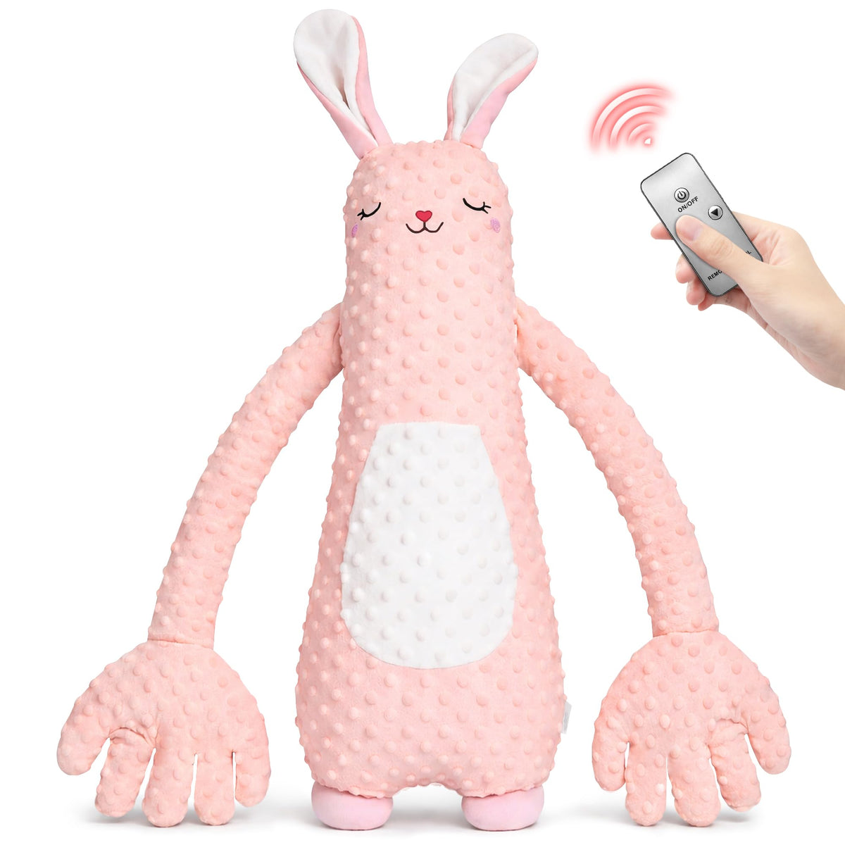 Interactive Plush Toy, Cute Animal Plush Stuffed Doll for Girls Boys, Portable Fun Play Toy for Home, Travel and Gift (Pink Rabbit)