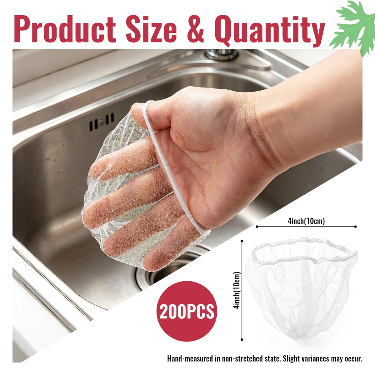 200 PCS Disposable Kitchen Sink Drain Cover for Easy Cleanup