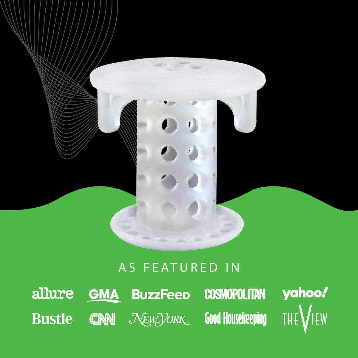 SinkShroom SSCLE988 The Revolutionary Sink Drain Protector Hair Catcher/Strainer/Snare, Clear