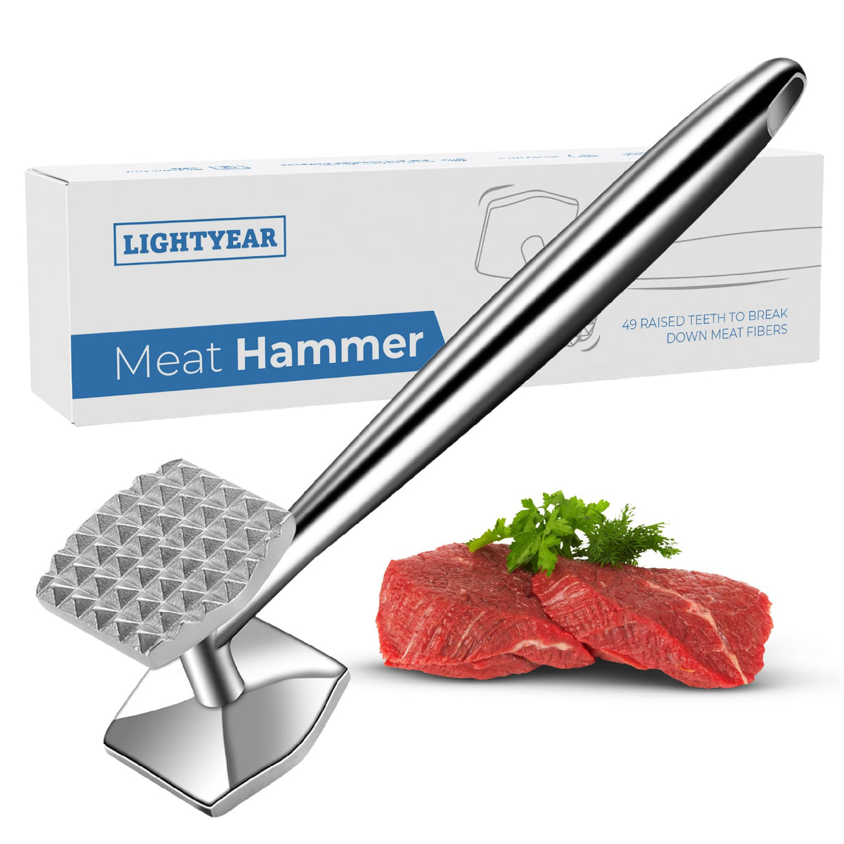 Lightyear Meat Tenderizer – Stainless Steel Meat Mallet