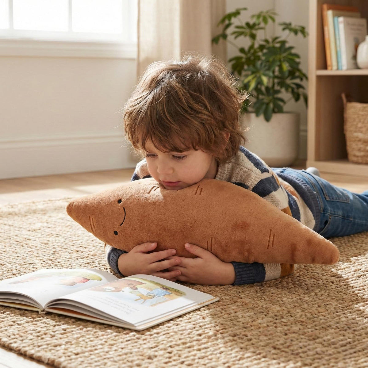 WEIGEDU Sweet Potato Stuffed Animal Plush Toy, Brown, 18.9 Inch