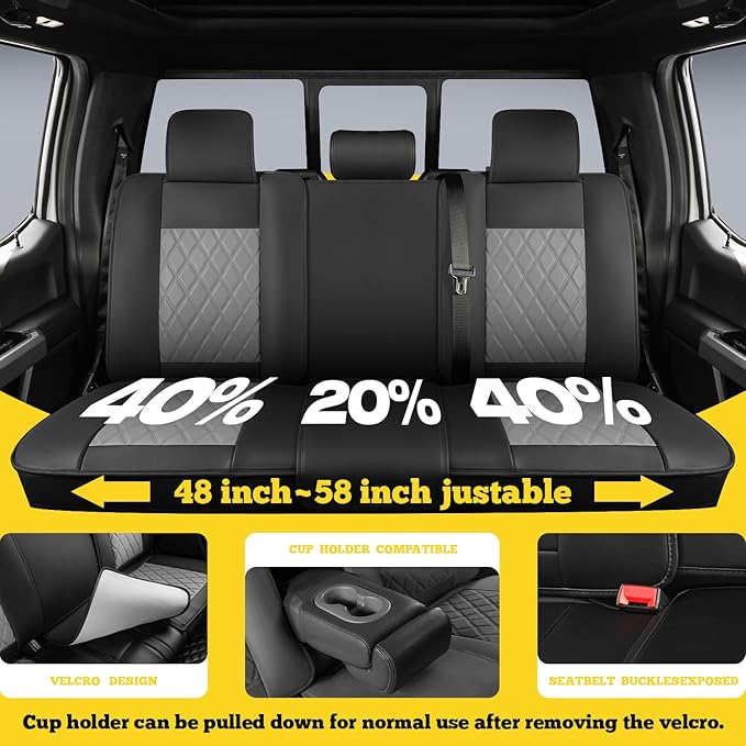 LINGVIDO Car Seat Covers Full Set (5 Seats) - Premium Perforated Nappa Leather, Waterproof Shield, Omni-Adapt Fit SUVs Sedans, Ultimate Family & Pet Protection