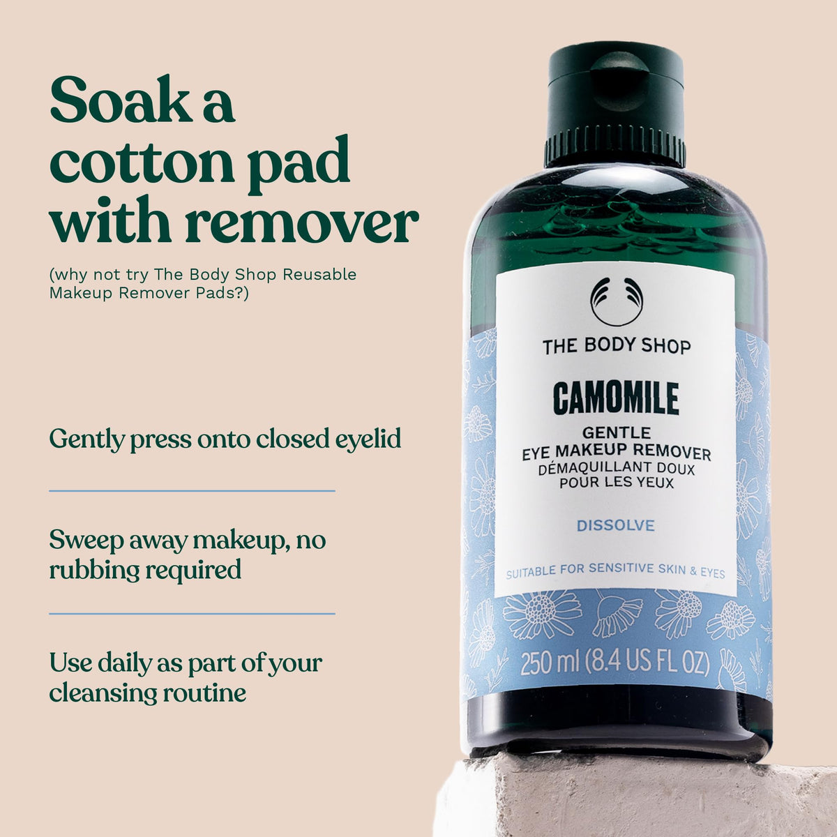 The Body Shop Camomile Gentle Eye Makeup Remover | Soothing, 8.4 Fl Oz