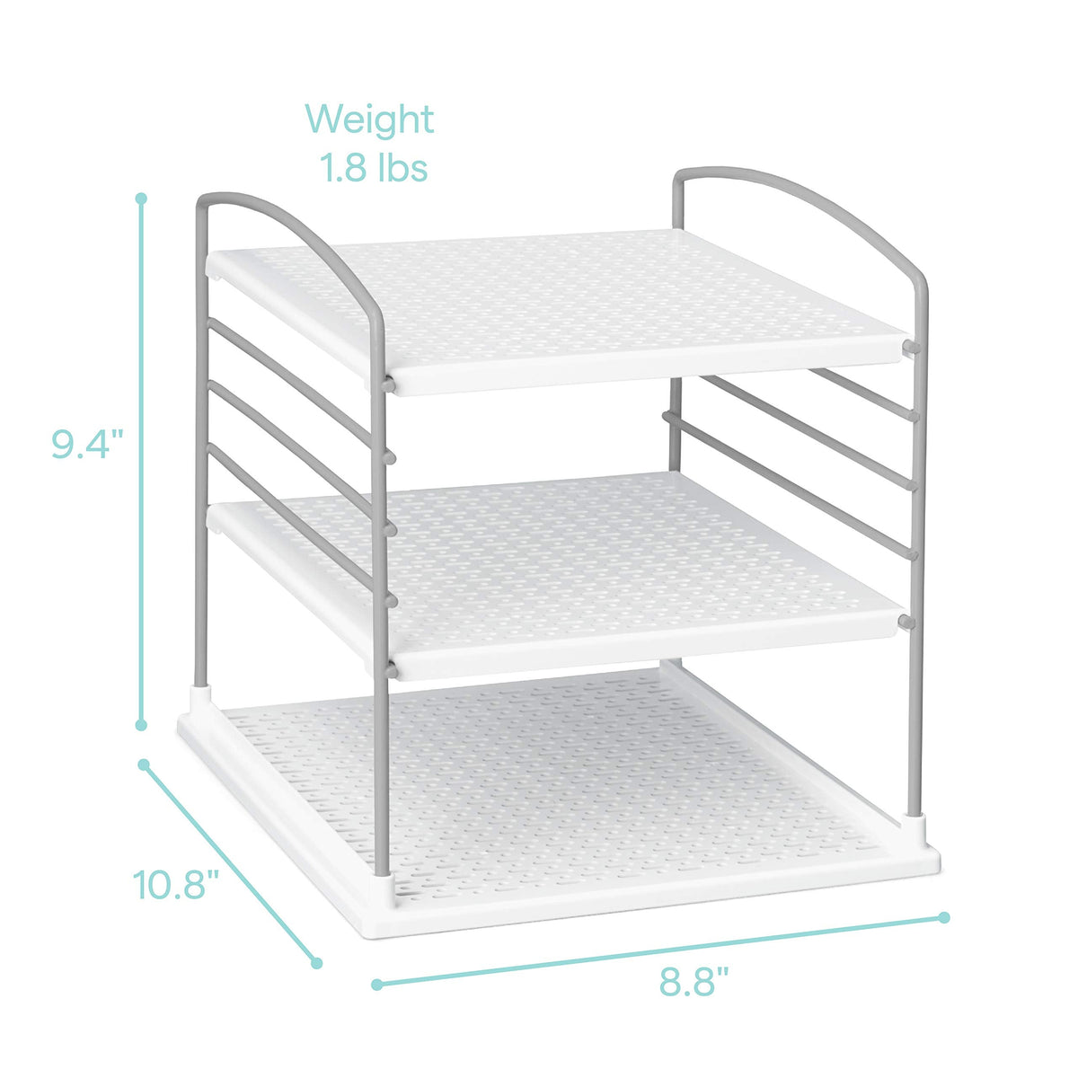 YouCopia UpSpace Adjustable Box Organizer for Foil Wrap and Kitchen Cabinet Storage, Original, White