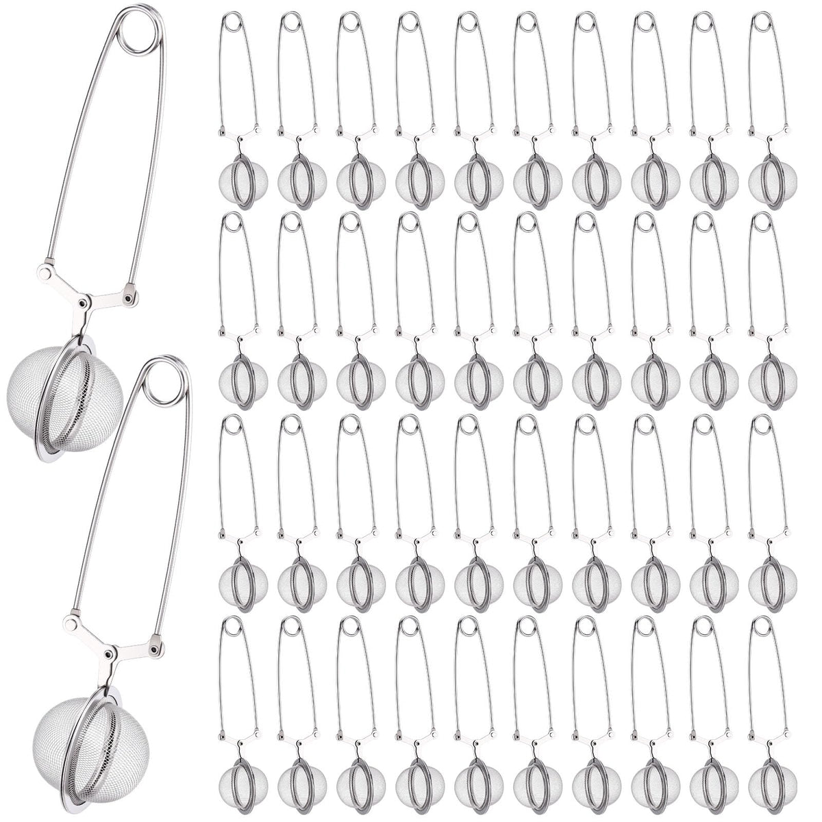 Yinder 40 Pcs Snap Ball Tea Infuser Stainless Steel, Silver
