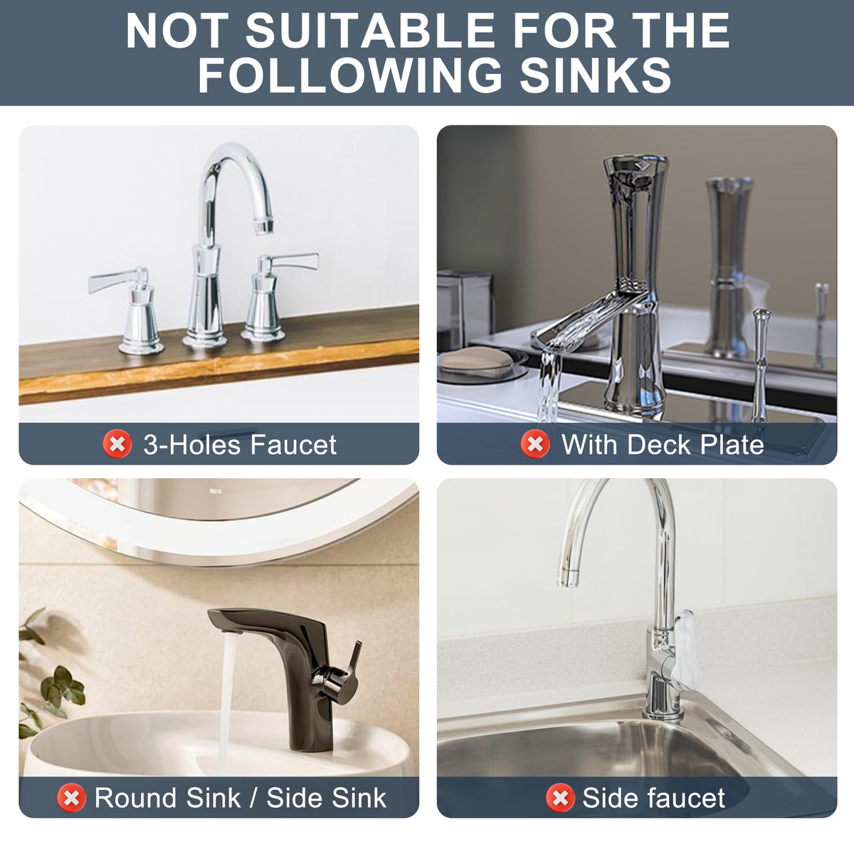 Gosmol Kitchen Sink Splash Guard Silicone Faucet Mat for Kitchen Sink Grey