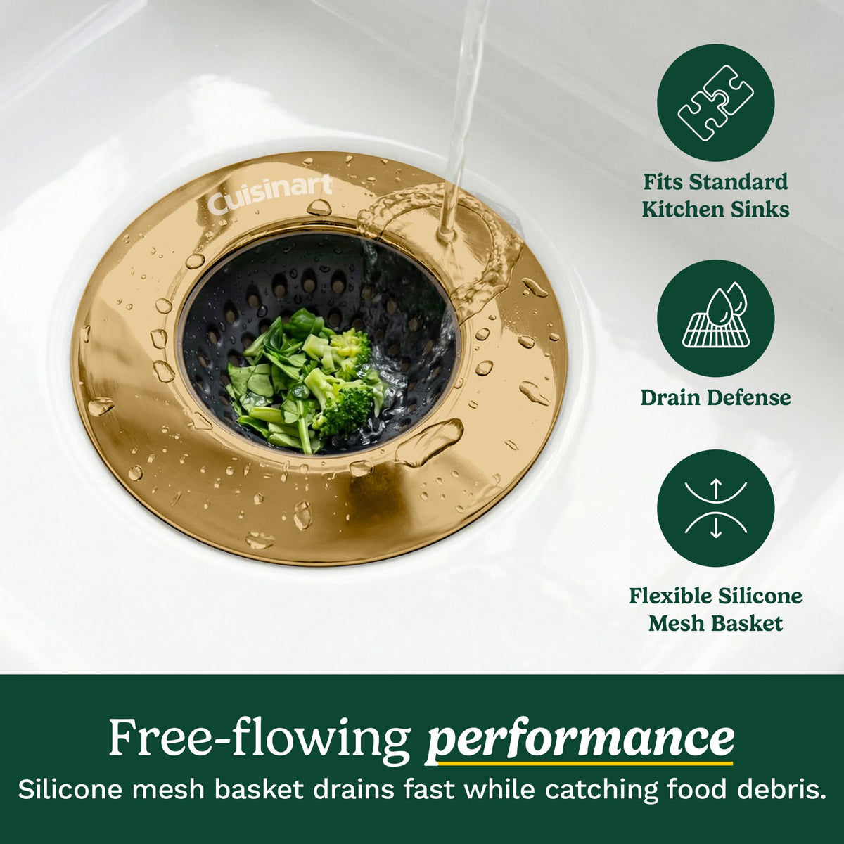 Cuisinart Sink Drain Strainer & Suction Cup Sponge Holder, 2-Piece Set