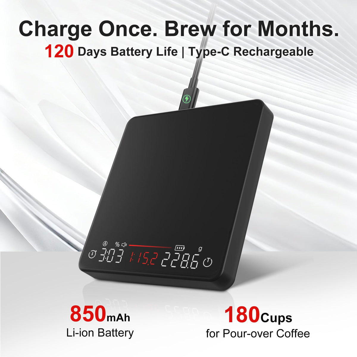 Espresso Coffee Scale with Timer 0.1g Precision Shot Scale