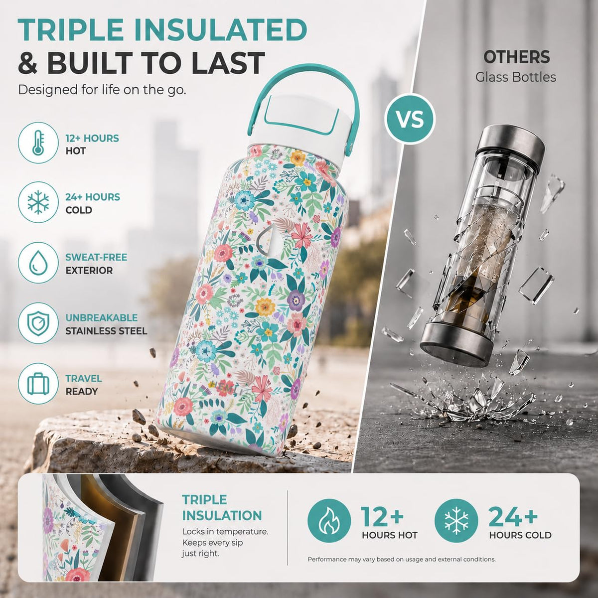 HEMLI 32 oz Ceramic Lined Tea Infuser Travel Tumbler, Micro-Mesh Stainless Steel Infuser, Pure Taste Ceramic Interior, Triple Insulated 12hr Hot Cold, Dual Sip & Straw Lid, Scratch-Resistant