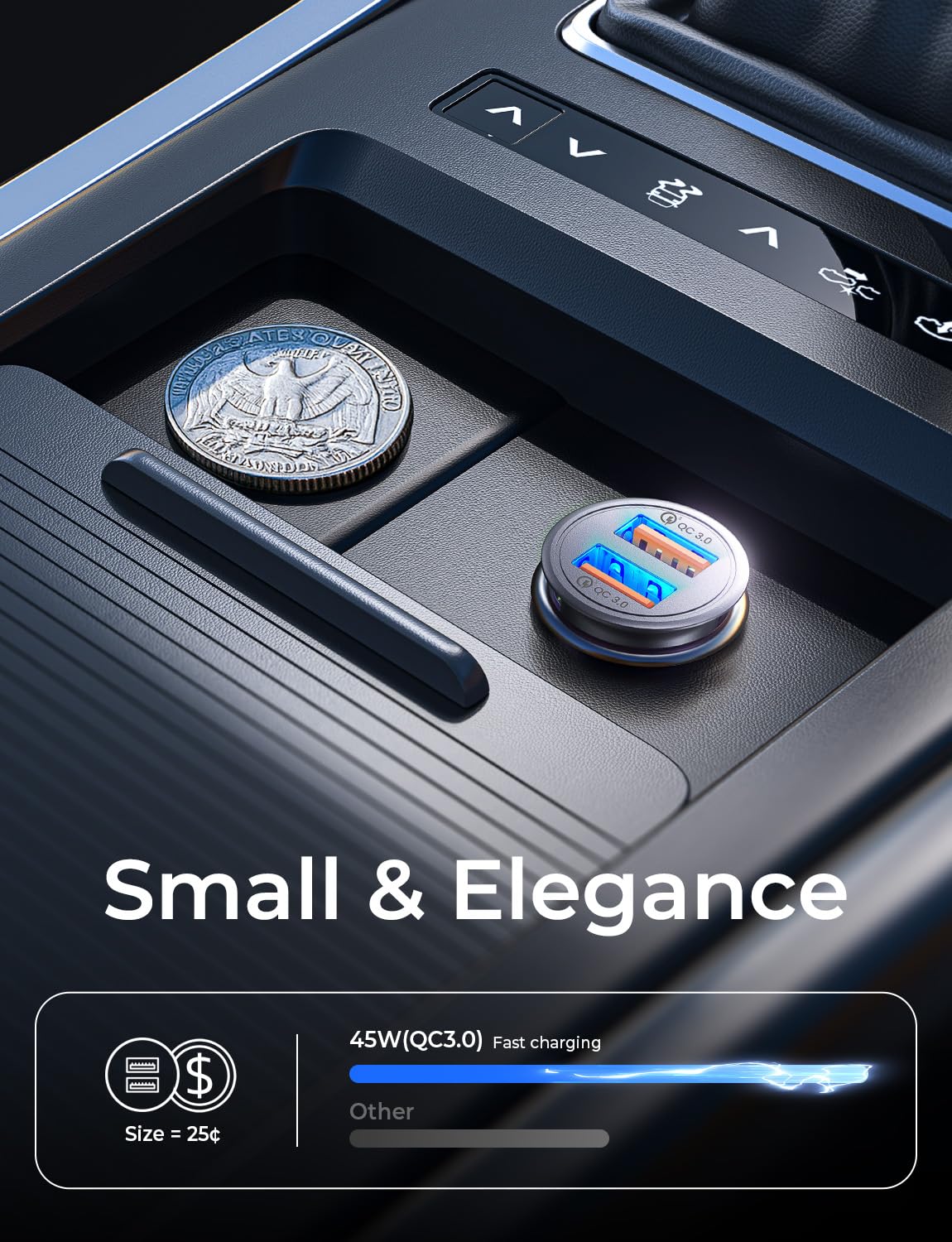 AINOPE QC3.0 USB Car Charger,Cigarette Lighter USB Charger,Fast Car Charger