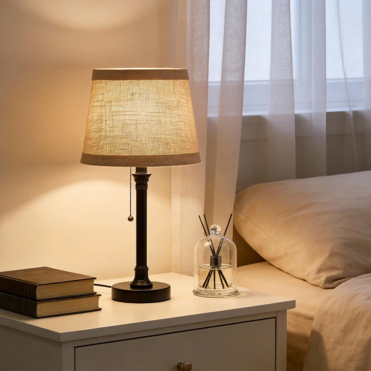 Oneach 19.5" Small Table Lamp for Bedroom - Bedside Lamps for Nightstand