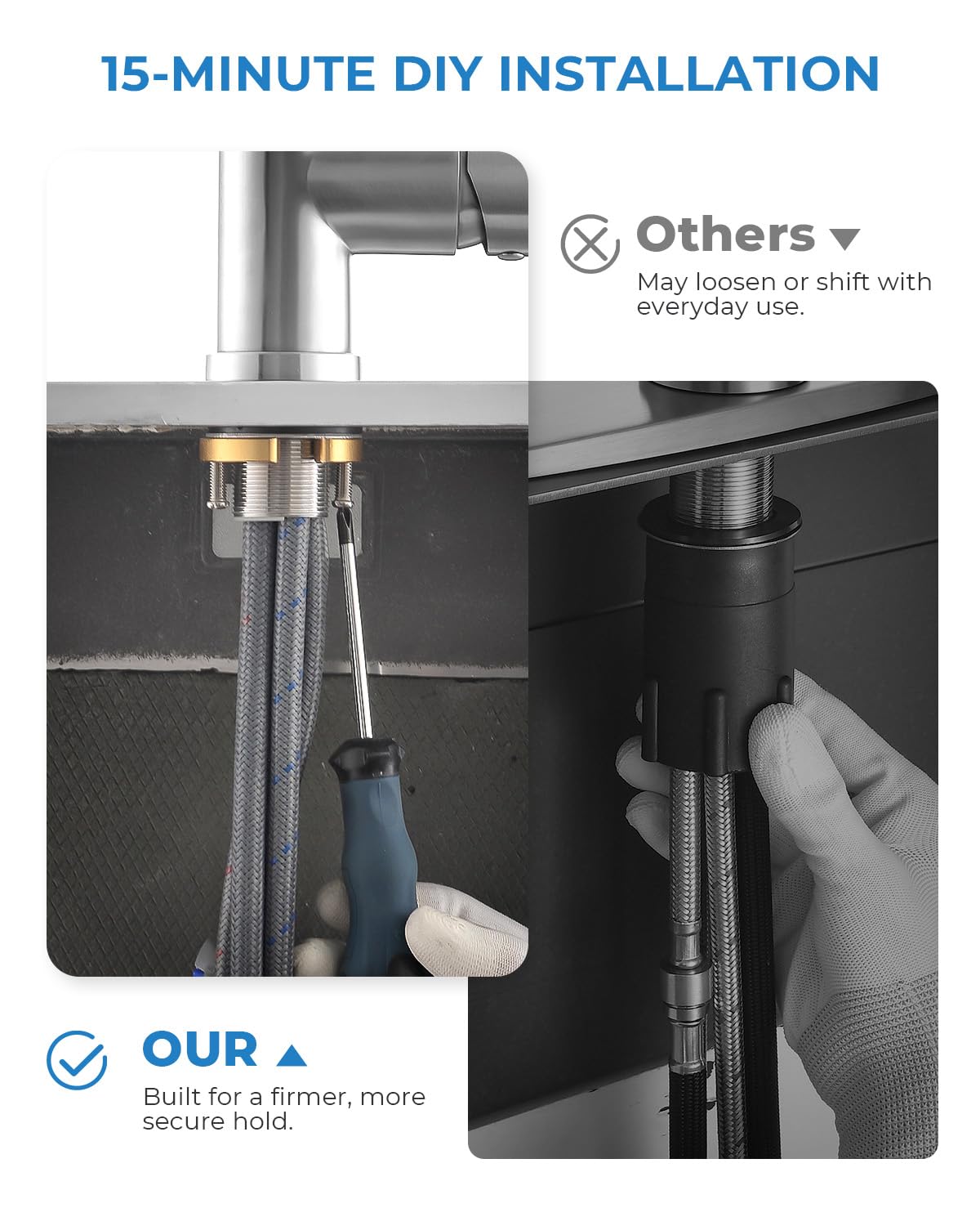 VFAUOSIT Kitchen Faucet with Pull Down Sprayer, Modern Bar Sink Faucet