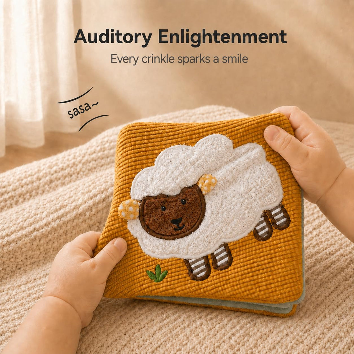 let's make Baby Books Toys, Crinkle Books for Babies Touch and Feel Cloth