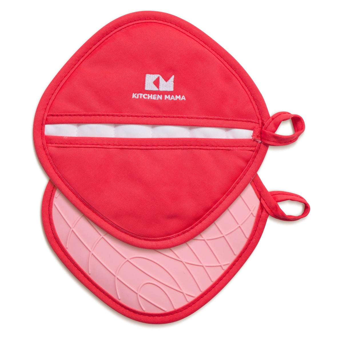 Kitchen Mama Silicone Pot Holders, Red