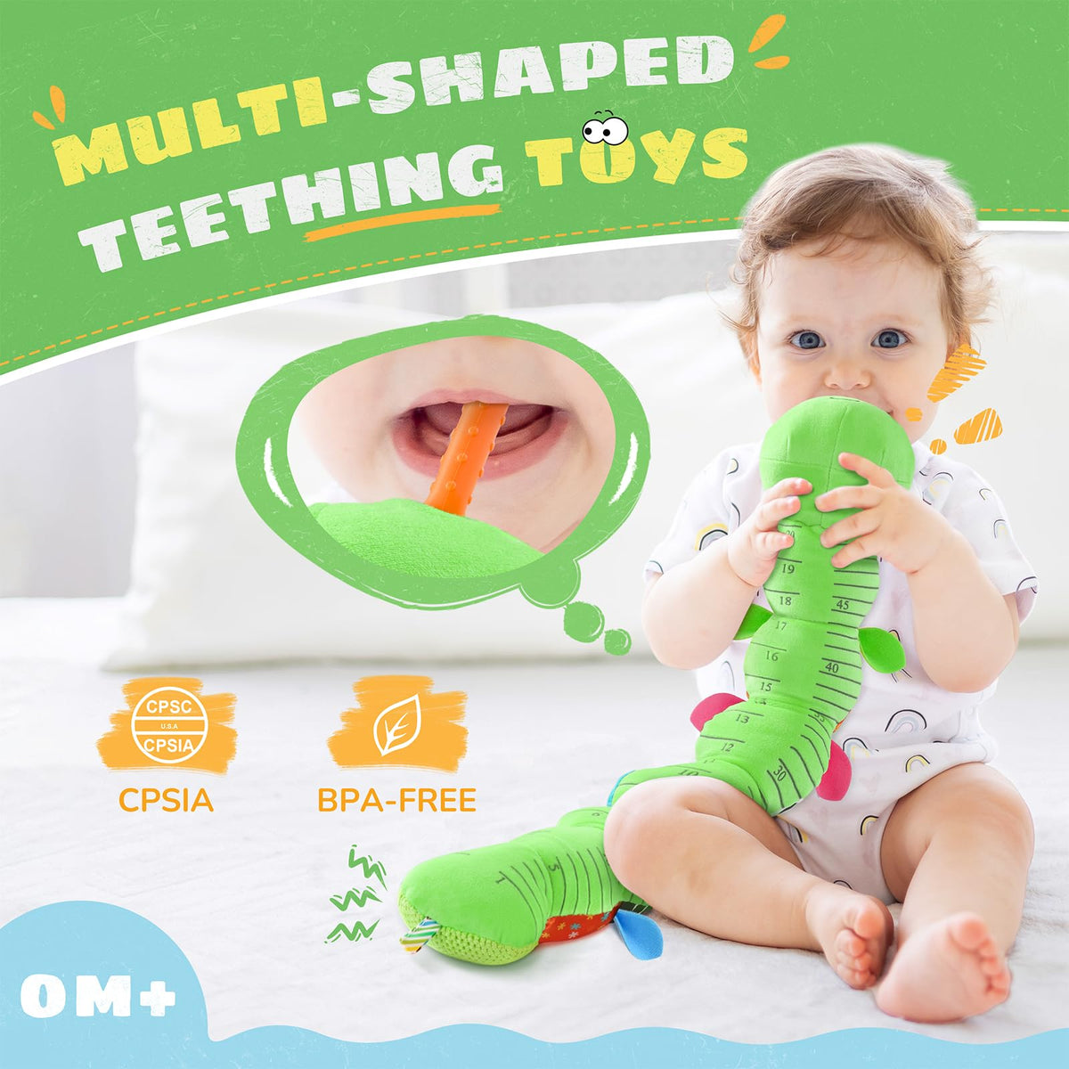 AWOTOY Baby Toys 6-12 Months Music Caterpillar Stuffed Animals Infant Toys