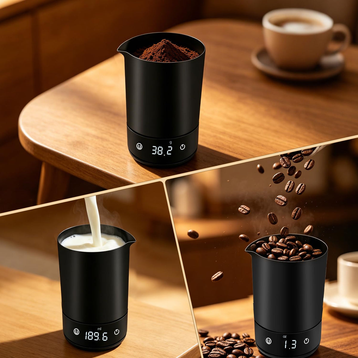 Coffee Espresso Scale, Magnetic Coffee Bean Scale Cup with LED Display