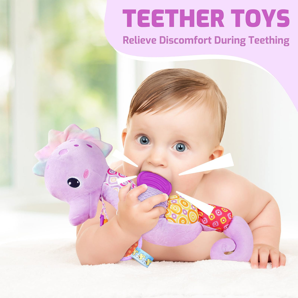 Sumobaby Baby Toys Musical Stuffed Animal Activity Soft Toys with Mirror