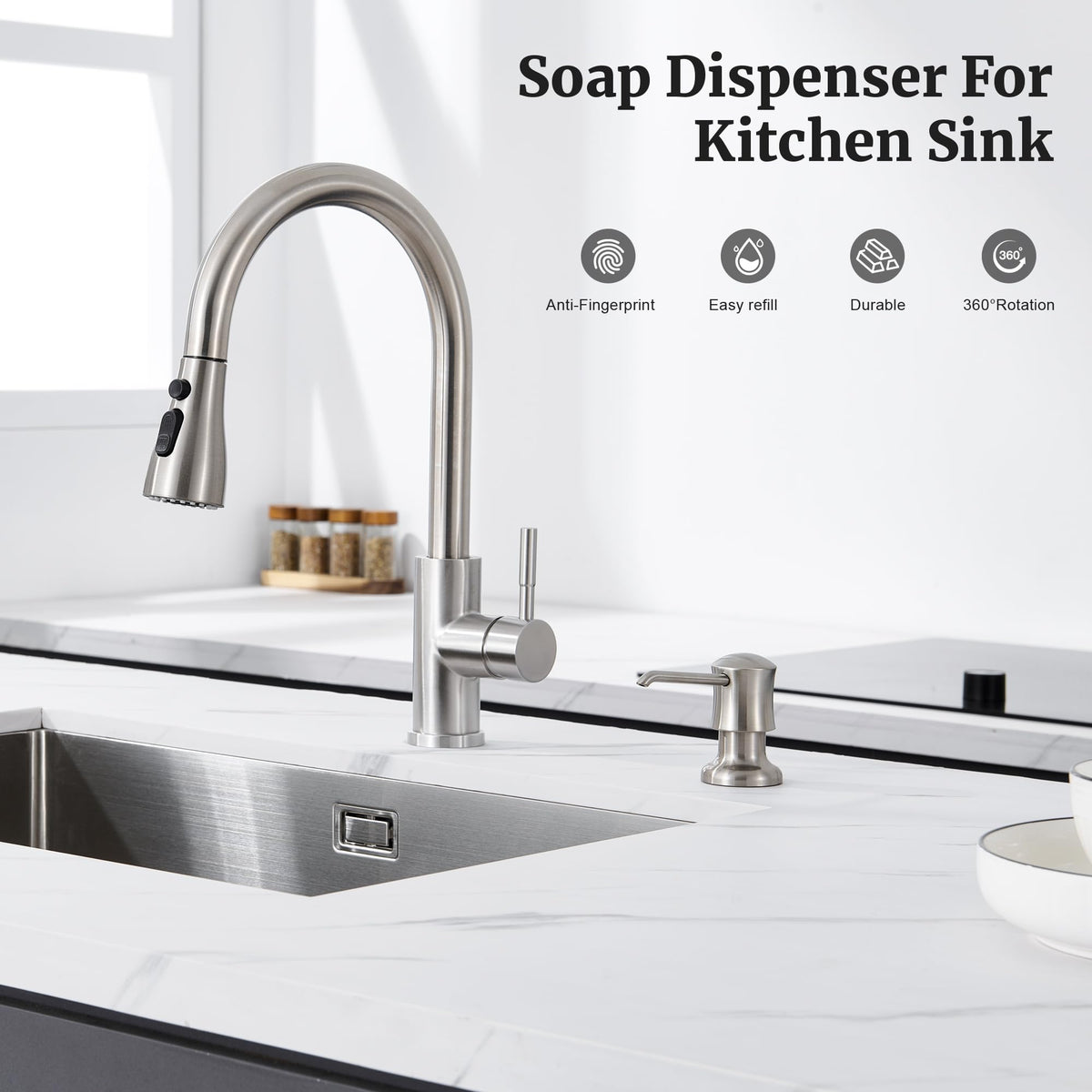 Ultimate Unicorn Soap Dispenser for Kitchen Sink, Soap Pump Brushed Nickel