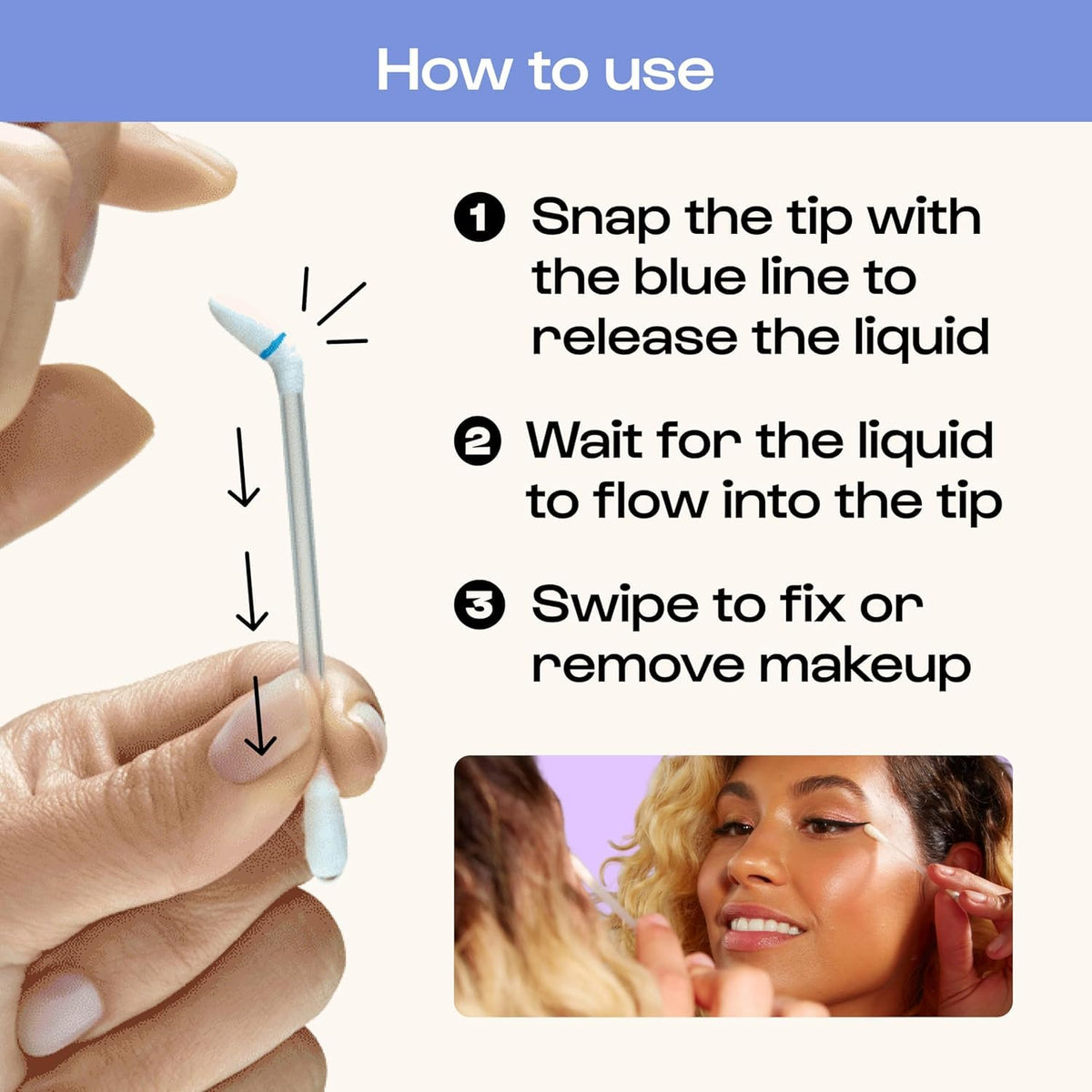 Alleyoop Tip Off Swabs, Liquid Makeup Remover for Eye, Lip & Mascara, 24 Ct