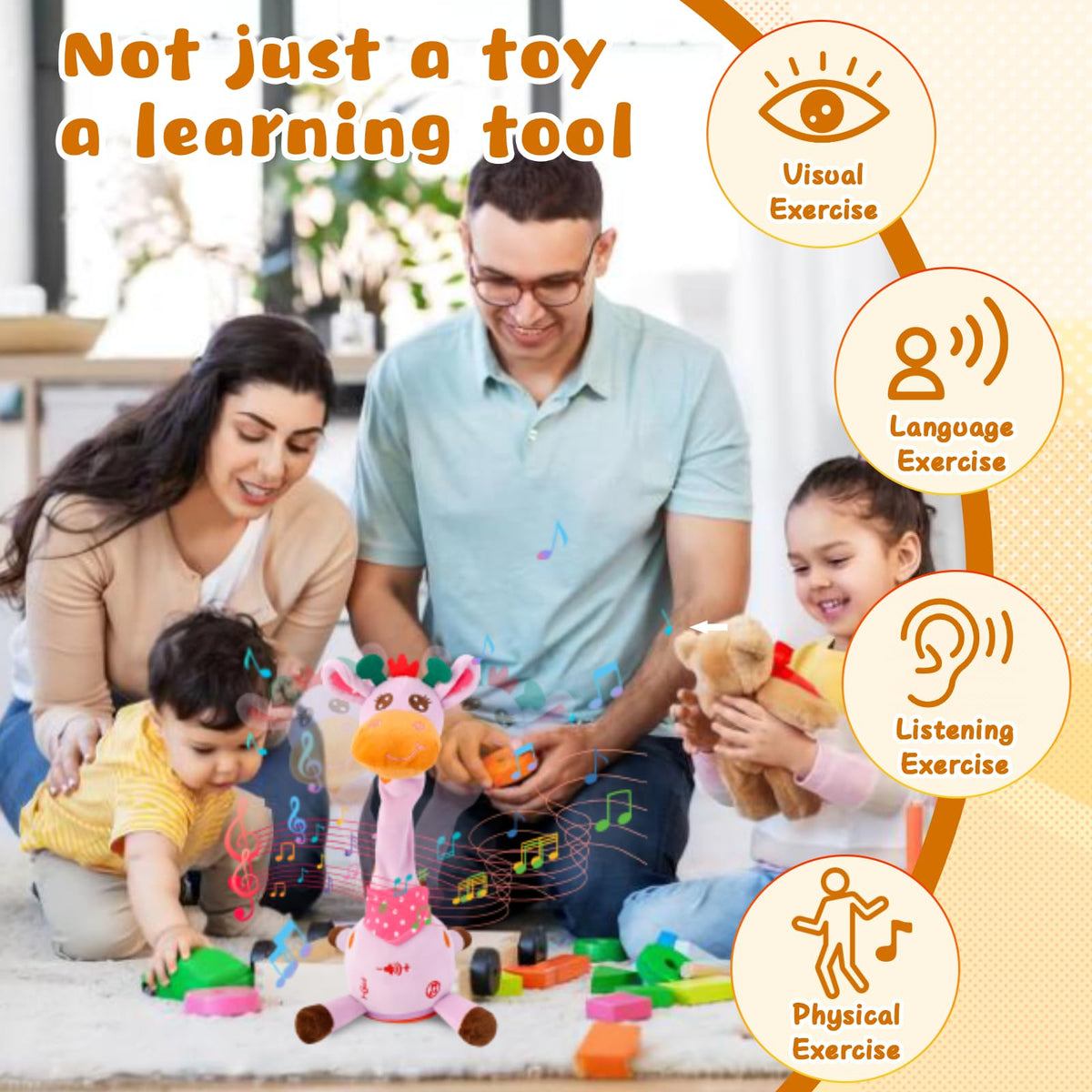 JISON21 Funny Dancing Giraffe Baby, Talking Singing Recording Repeating Toy