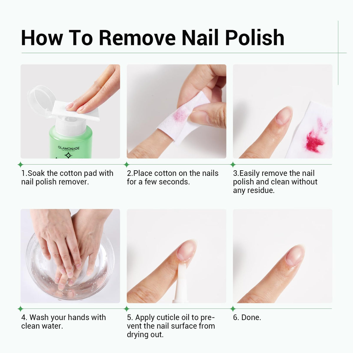 Glamonade Acetone Nail Polish Remover Pump Srong Polish Gel Removal 6.34oz
