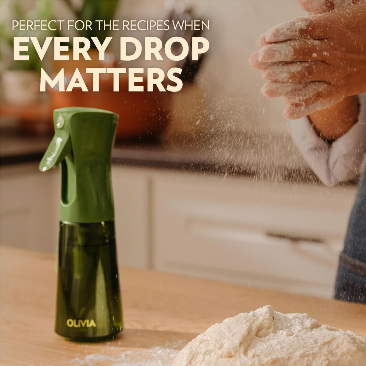 FLAIROSOL OLIVIA SIGNATURE Oil Sprayer for Cooking, 200ml Glass, Green/Gold