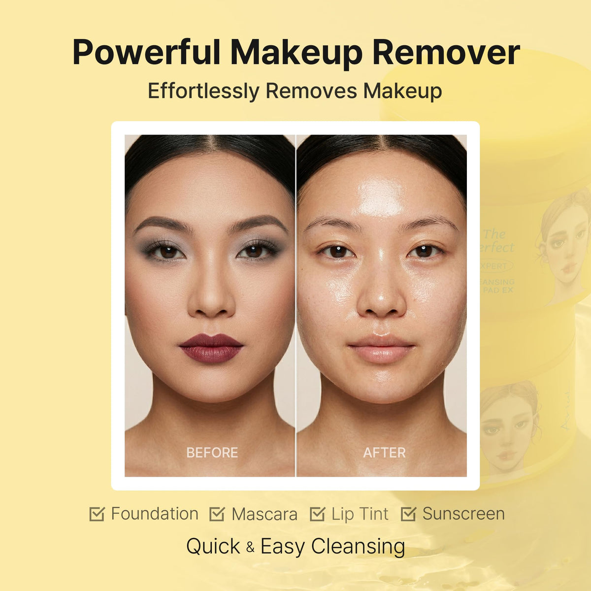 Ariul The Perfect Cleansing Oil Pads EX – Korean Facial Cleansing Pads for Makeup Removal, Gentle Oil Makeup Remover Wipes with Plant Extracts, Hydrating Face Cleanser Pad (60 Sheets)