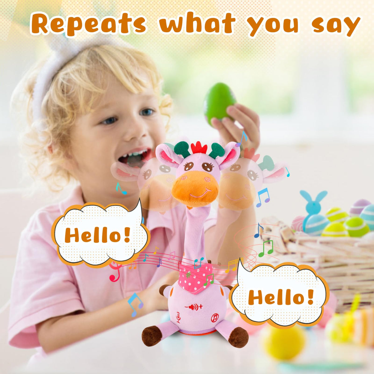 JISON21 Funny Dancing Giraffe Baby, Talking Singing Recording Repeating Toy