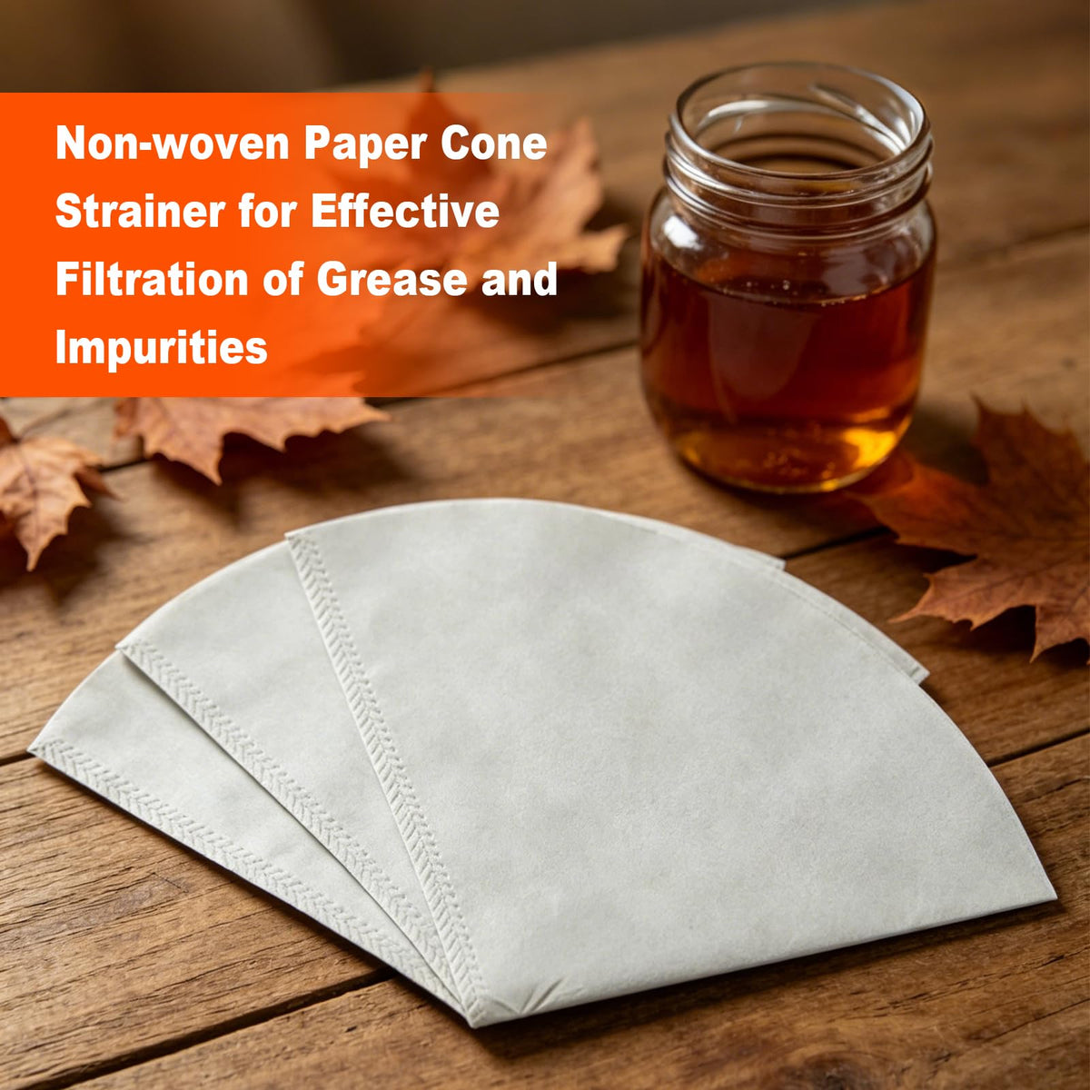 Maple Syrup Filter Holder with 10 Pcs Filter Paper, Oil Strainer with Stand