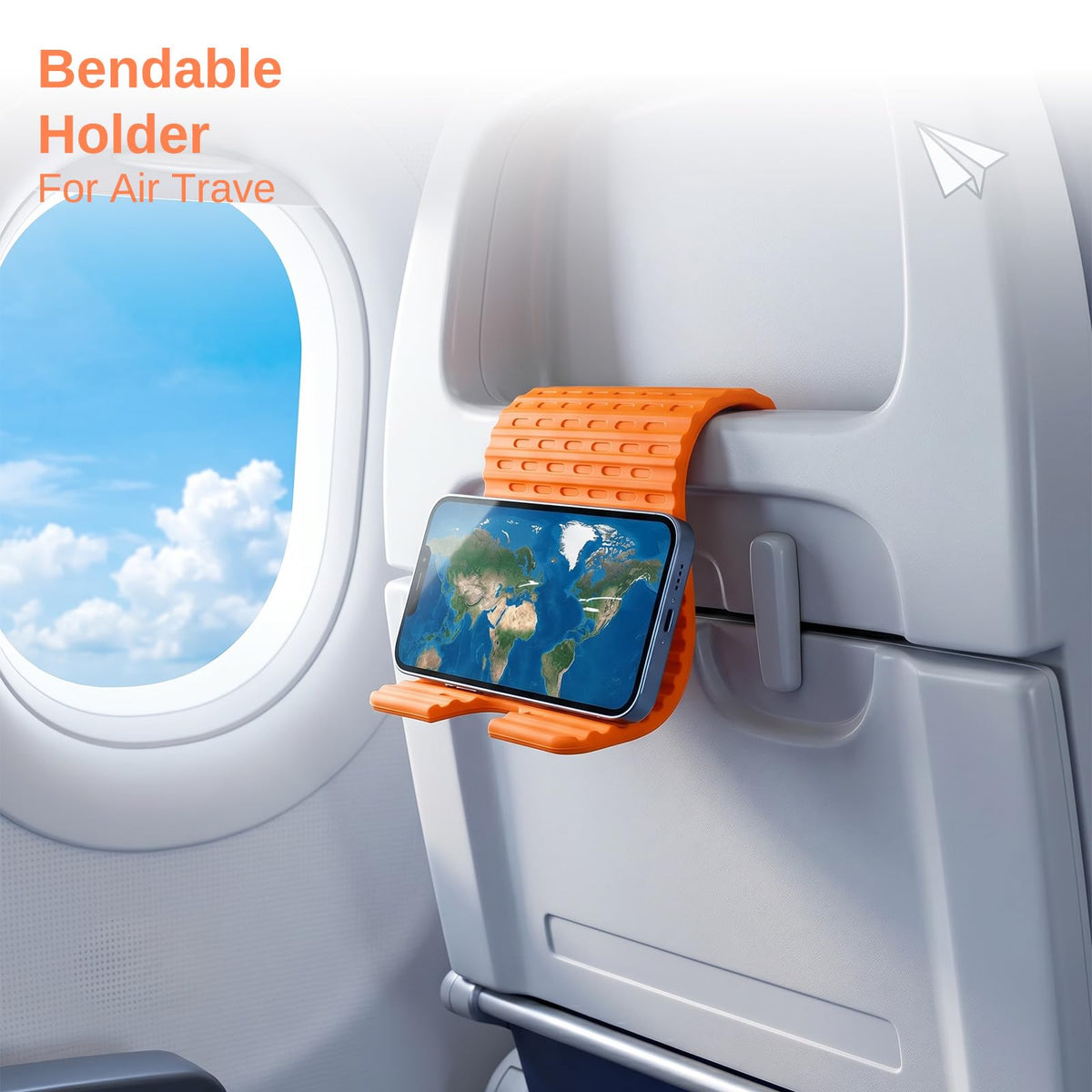 Airplane Phone Holder, Silicone Foldable Phone Stand for Desk and Travel