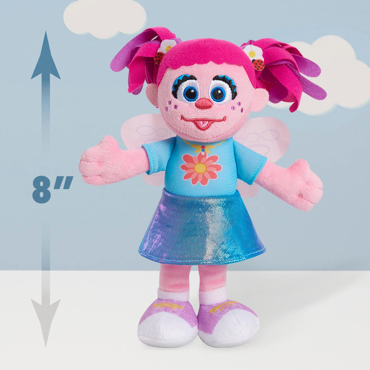 Sesame Street Friends Elmo and Abby Cadabby 8-inch 2-piece Sustainable Plush Stuffed Animals Set, Kids Toys for Ages 18 Month by Just Play
