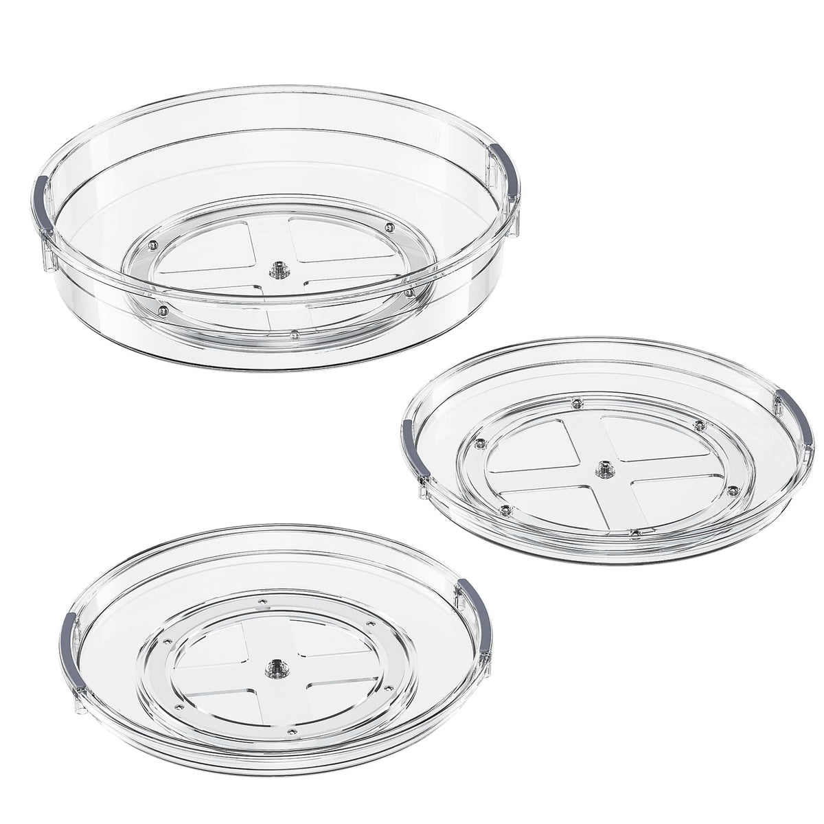 LAMU 3 Pack Lazy Susan Organizer Turntable for Cabinet, 9.25'' 10.6'' 12''