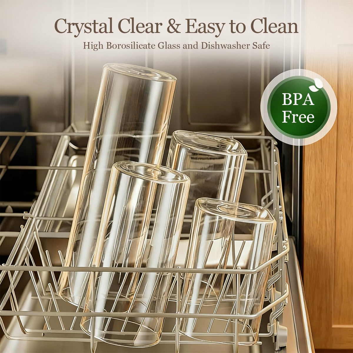ComSaf Glass Storage Containers with Lids, Set of 6 Jars (0.6Qt/1Qt/1.5Qt)