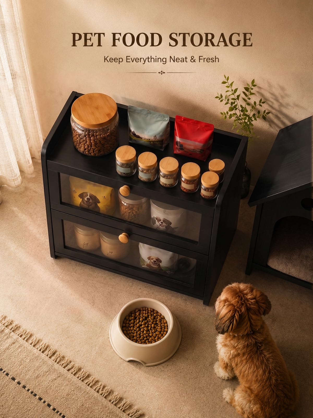 Bread Box for Kitchen Countertop Large Capacity with Top Storage Shelf