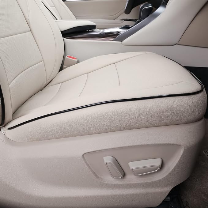 EKR Camry Seat Covers for Toyota Camry TRD 2020 2021 2022 2023 2024,Waterproof Truck Seat Cushion Protectors,Leather Car Seat Cover Full Set -Faux Leather (Beige)