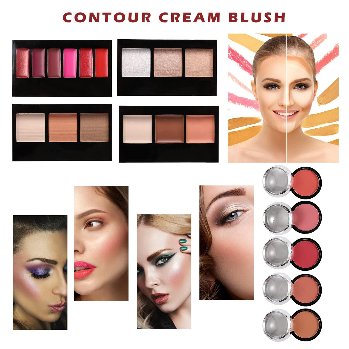 Hegafoo All in One Makeup Kit for Teens, 106 Pcs Professional Makeup Kit for Women Full Kit, Include Eyeshadow Palette, Lipstick Set, Concealer, Foundation, Lipgloss, Make-up Brush(Red)