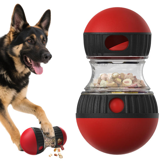 Interactive Dog Puzzle Toy - Mental Stimulation Rolling Treat Dispenser Ball & Slow Feeder Bowl Combo Set | Keeps Your Beloved Dog Focused & Busy | Extra Large Adjustable Treat Dispenser