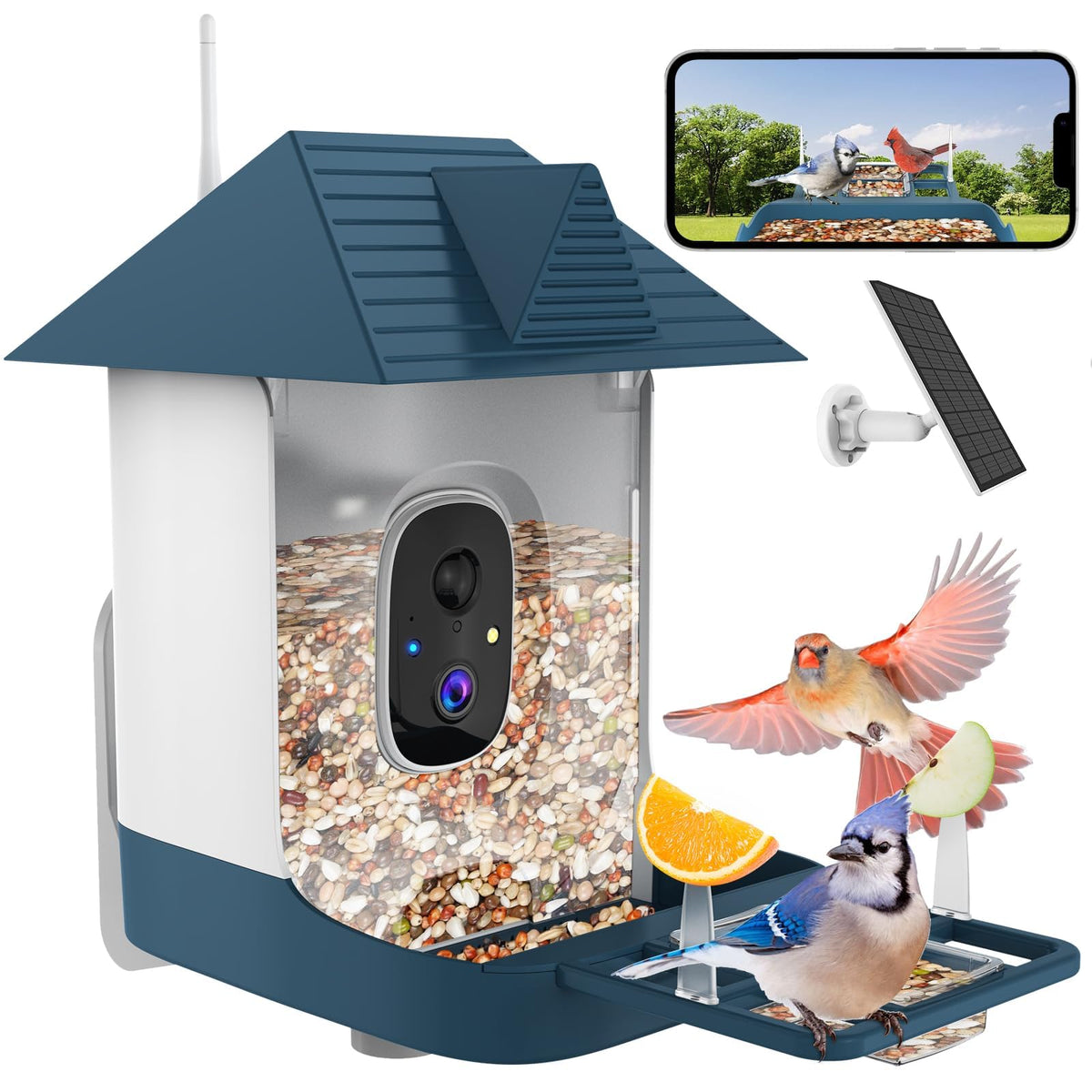Fazoxo FHD Bird Feeder with Camera,Solar Powered Bird House Camera