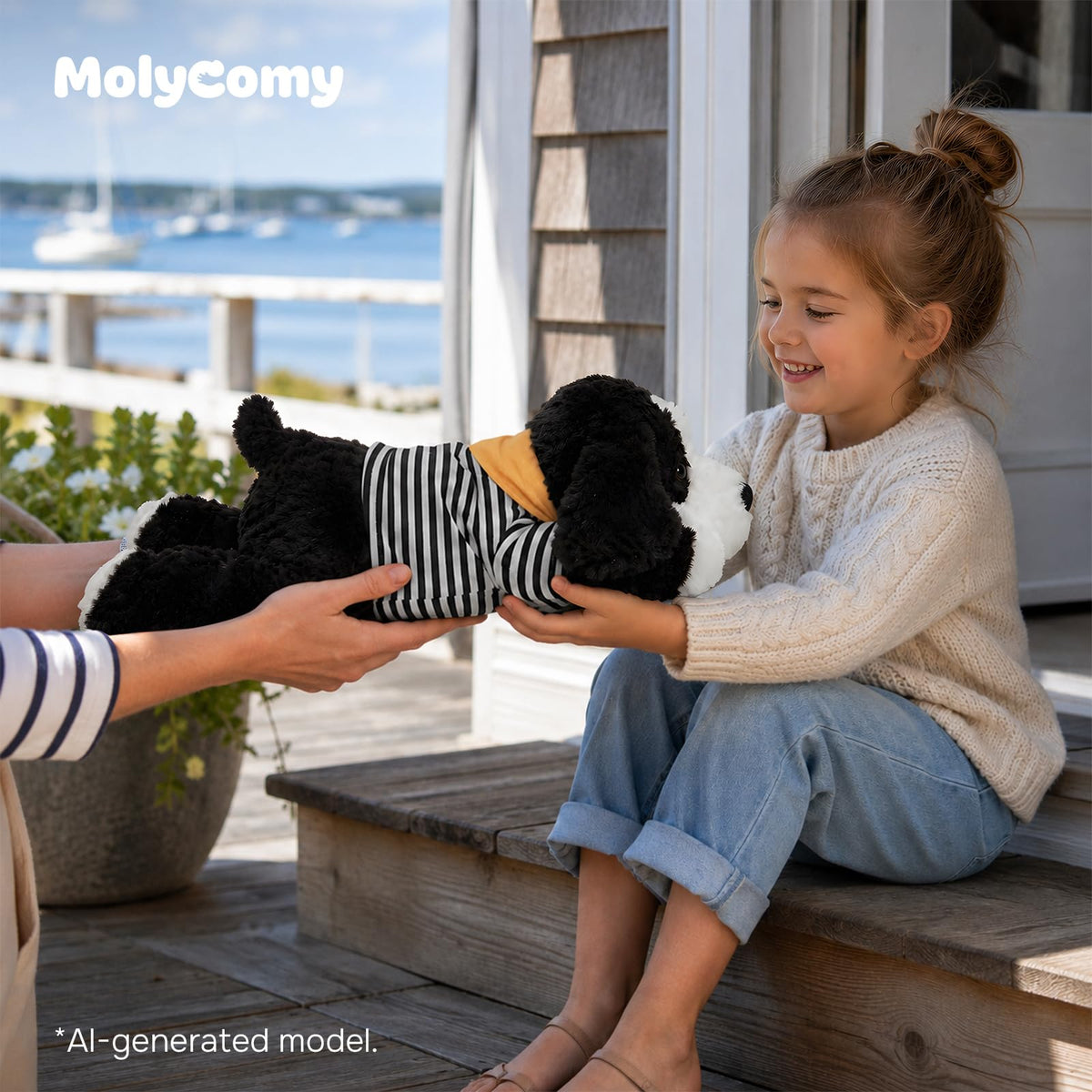 MOLYCOMY Border Collie Stuffed Animal, Dog Plush Pillow for Kids, 20 Inch