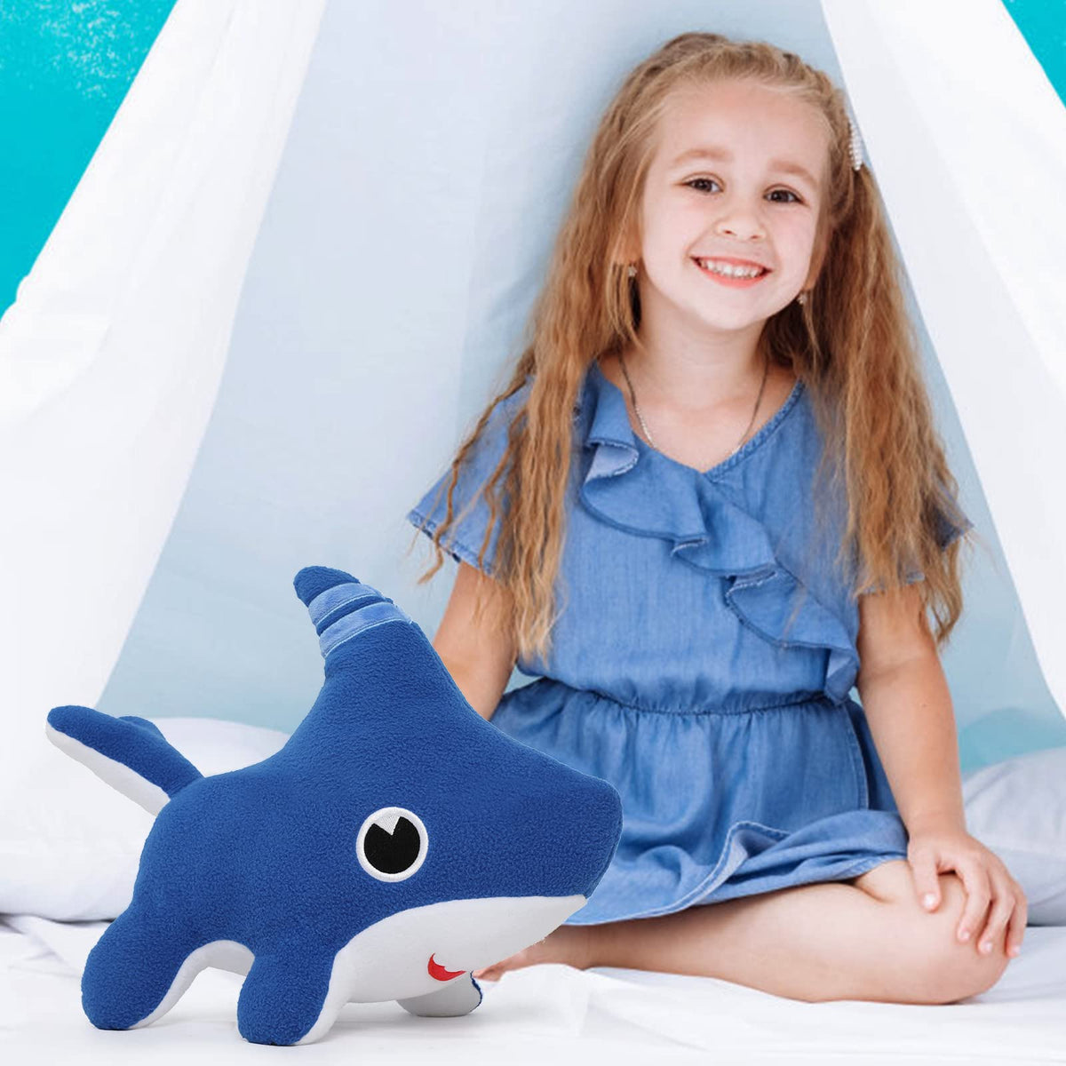 Tezituor Shark Dog Plush Toy, Shark Puppy Stuffed Animal, Shark Dog Toy Stuffed Shark, 15''