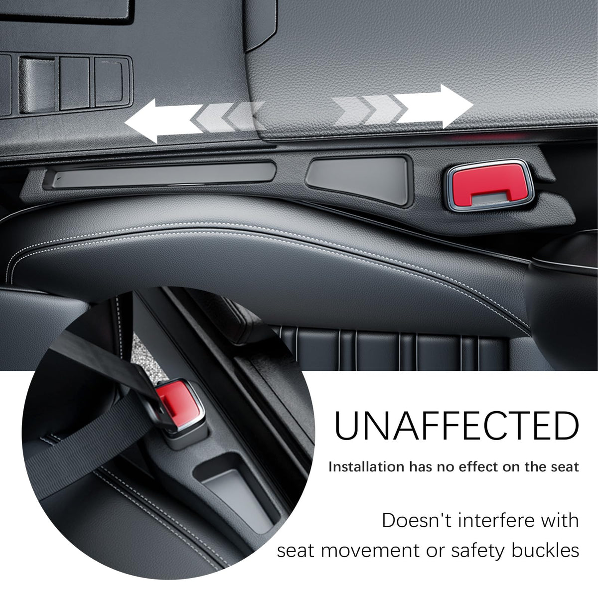 YGDMD 2PCS Car Seat Gap Filler Organizer,2 in 1 Car Gap Filler (Black)