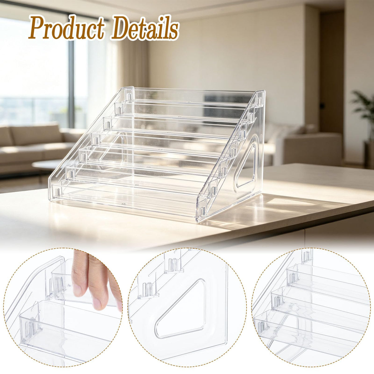 2Pcs Acrylic Seasoning Packet Organizer Display Stand Storage