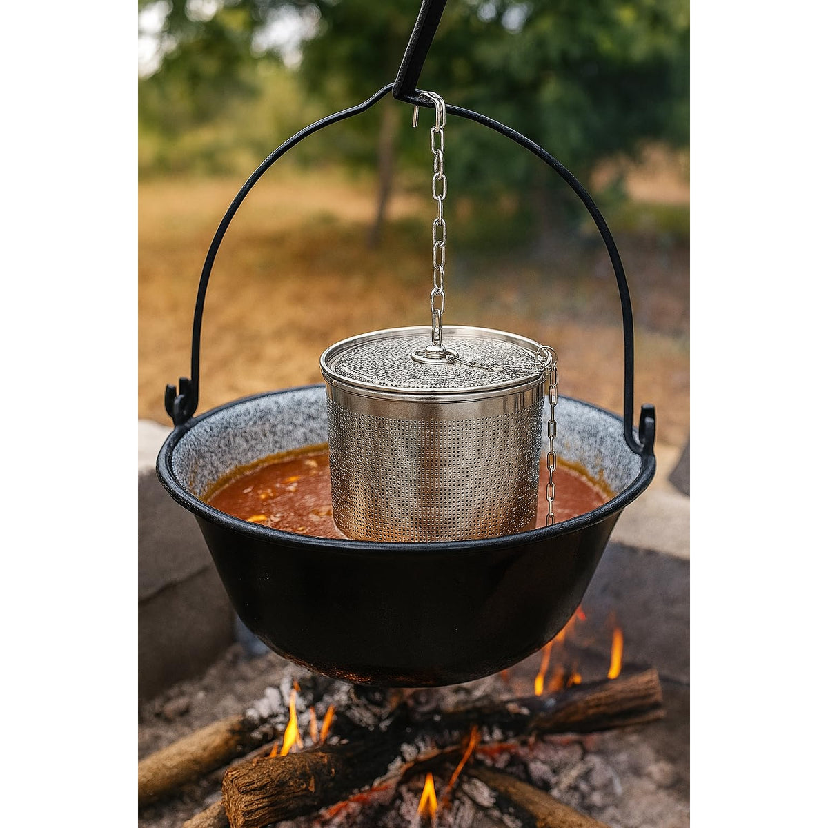 Stainless Steel Seasoning Strainer | Large Capacity Tea Mesh Tea Infuser Strainer with Extended Chain for Cooking Seasoning Filter