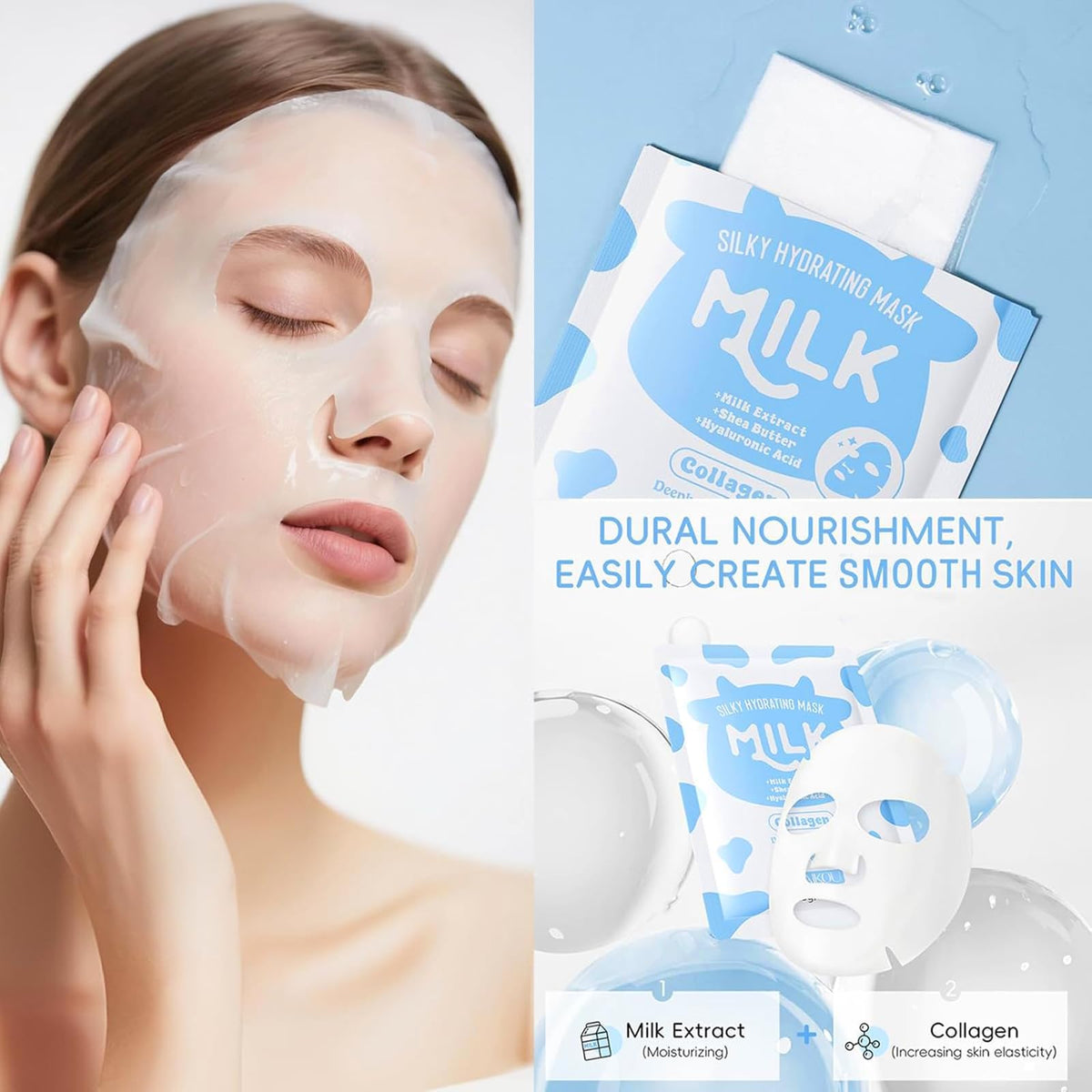 Milk Skin Care Set for Kids & Teens, 12 IN 1 Moisturizing & Gentle Milk Skin Care for Kids Girl Ages 8-12, Milk Skincare for Girls 10-12, Facial Care Gift Set for Kids & Girls, Birthday Gifts, 12PCS