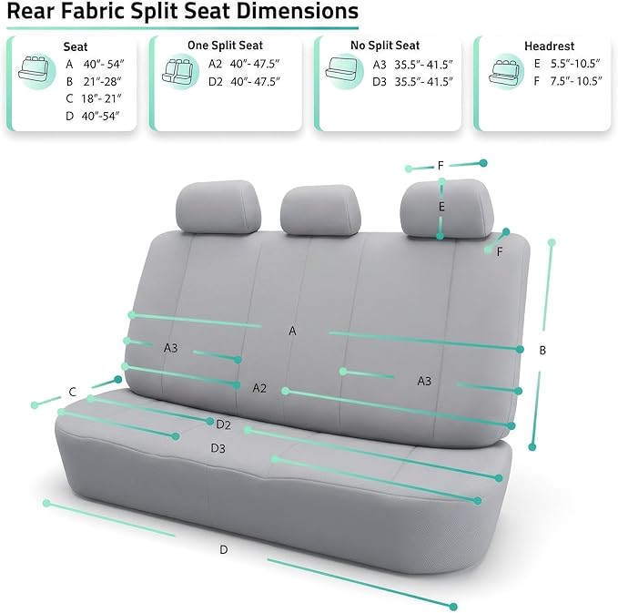 FH Group Automotive Car Seat Covers Rear Set Premium 3D Air Mesh Seat Covers, Airbag Compatible and Split Bench Cover Universal Fit Interior Accessories for Cars Trucks and SUVs - Red