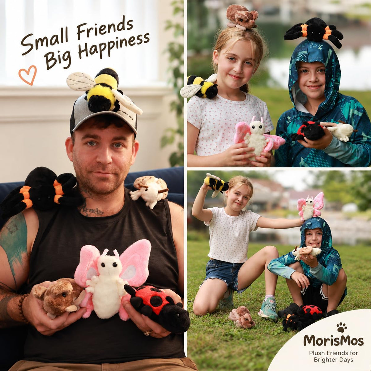 MorisMos Bug Plush Set, 6 Pack 6 Inch Insect Stuffed Animals for Kids