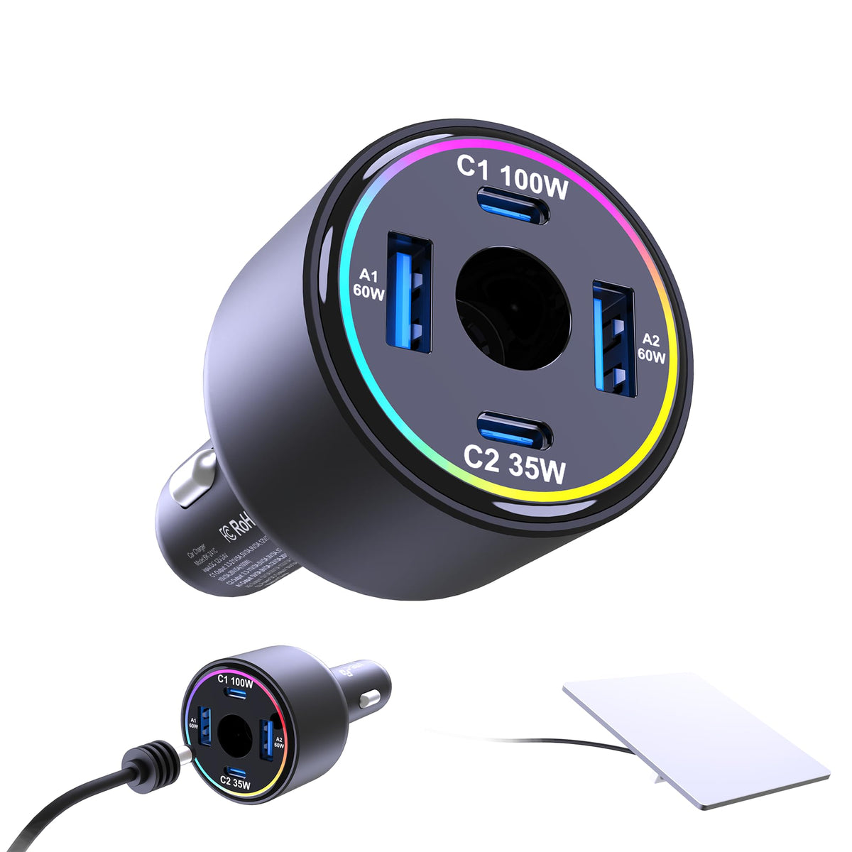 Starlink Mini Car Adapter, Stable DC 60W PD 100W+USB-A
