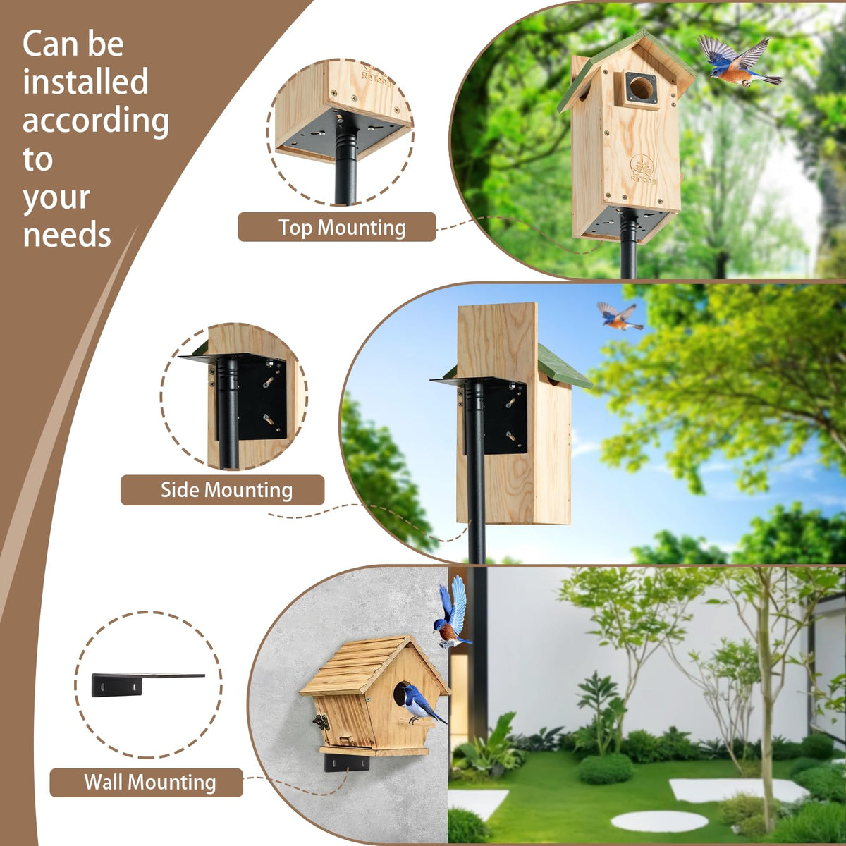 ReTang 92" Bird Feeder Pole with Squirrel Baffle, 1" Heavy Duty Metal Stand