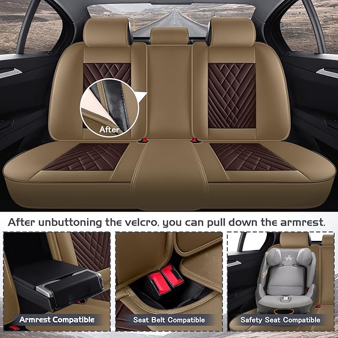 Truck Seat Covers for Ram 3500 2009-2026, Waterproof Premium Leather Full Coverage Car Seat Cover, Muscle Sport Style Auto Interior Seat Cover Sets (Full Set/Brown Coffee)